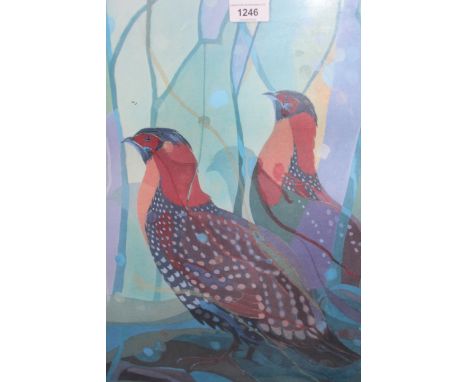 Lars Khudsen Limited Edition No. 10 of 50, print of Western Tragopan, signed in pencil by the artist 