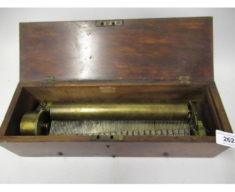 19th Century keywind musical box with a 10in cylinder and multi section comb, housed in a figured walnut case with a Croydon 