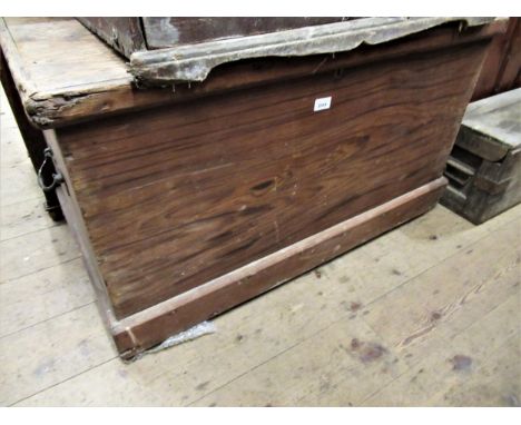 Large 19th Century stripped pine trunk 