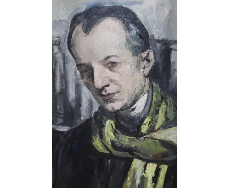 P. Chentoff signed oil on canvas, portrait of a gentleman wearing a monocle, 21.5ins x 18ins 