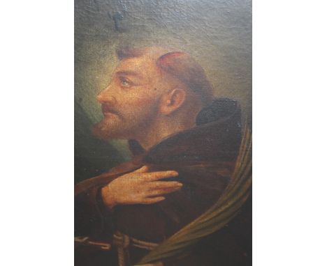 19th Century oil on canvas, portrait of a Saint, 24ins x 18ins 
