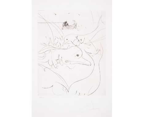 Salvador Dalí (1904-1989)The Old Man and the Sea (Field 74-4-2; M&L 739a) Etching with drypoint, 1974, signed in pencil, numb