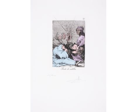 Salvador Dalí (1904-1989)Lonte de rodillas, from Les Caprices de Goya de Dalí (Field 77-3-35; M&L 894a)Drypoint on heliogravu