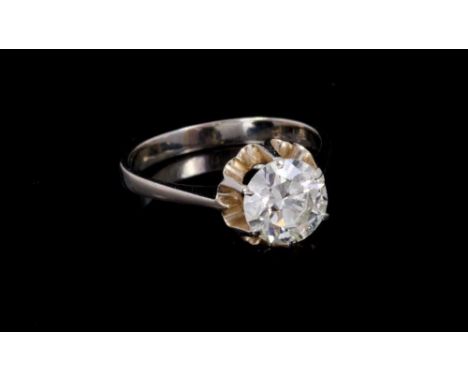 Diamond single stone ring with a round brilliant cut diamond weighing approximately 1.69cts in claw setting on 18ct white gol