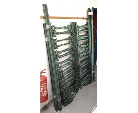 Victorian style gazebo, in multiple arcaded sections with green paint finishProvenance: Property of a Lady, removed from a He