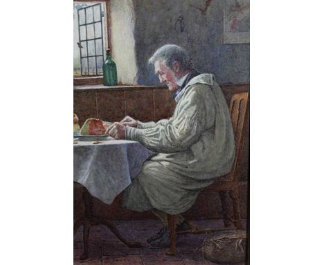 Henry M. Terry (act. 1879 - 1920), watercolour - Lunchtime, signed, in glazed gilt frame, 37cm x 26cm