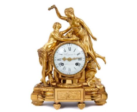 Fine late 18th / early 19th century French figural mantel clock, signed Lepaute, horloger, Paris-probably Pierre-Basille Lepa