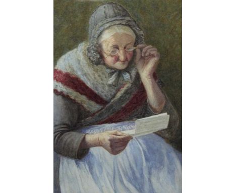 Henry M. Terry (act. 1879 - 1920), watercolour - The Letter, signed, in glazed gilt frame, 39cm x 29cmCondition report: A few