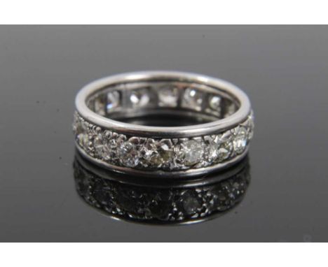Diamond eternity ring with a full band of brilliant cut diamonds estimated to weigh approximately 1.6cts, ring size approxima