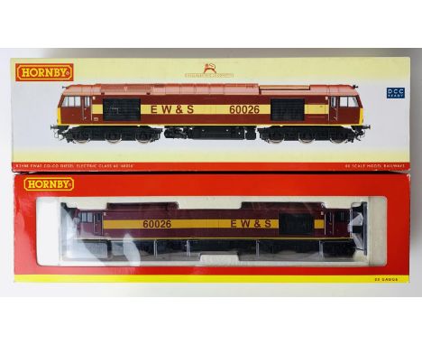 Hornby R2488 OO Gauge EWS Livery Class 60 Loco 60026 - Boxed with Instructions. P&amp;P Group 2 (£18+VAT for the first lot an