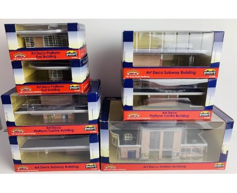 Bachmann OO Gauge ART DECO Buildings - To Include: 2x 44-065, 1x 44-066, 2x 44-067, 2x 44-068 - All Boxed. P&amp;P Group 3 (£