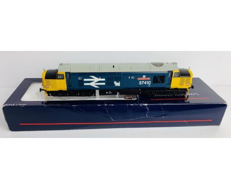 Bachmann OO Gauge 32-382 Class 37/4 Diesel 37410 BR Blue Large Logo Livery 'Aluminium 100' - Boxed - Etched Nameplates in Box