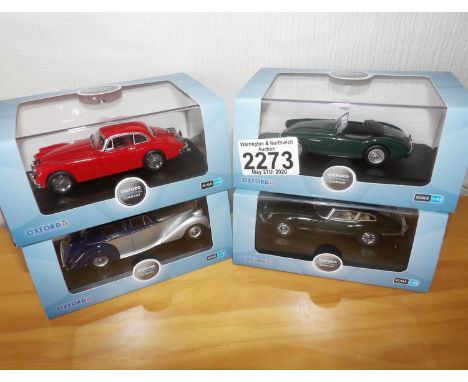 Oxford 1.43 x 4 Automobile Austin Healey, 2 x Jaguar XK150, V12 E Type, Bentley MK V1. P&amp;P Group 2 (£18+VAT for the first