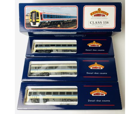 Bachmann OO Gauge 31-511 Class 158 3x Car DMU Express Livery - Boxed with Instructions. P&amp;P Group 2 (£18+VAT for the firs
