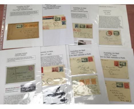 AUSTRALIA: 1926-38 AIRMAIL COVERS COLLECTION IN FILE BOX, ALL DOMESTIC WITH COMMERCIAL AND FIRST FLIGHTS, SOME BETTER INCL. 1
