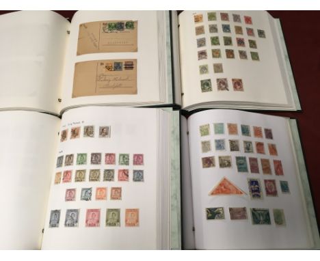 BOX WITH FOREIGN COLLECTION IN SEVEN SG DEVON ALBUMS, SPAIN, IRAQ, HUNGARY FROM FIRST ISSUES, NETHERLANDS, GERMANY WITH POSTA