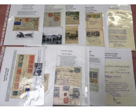 AUSTRALIA: 1926-39 AIRMAIL COVERS COLLECTION IN FILE BOX, ALL EXTERNAL WITH FIRST FLIGHTS, COMMERCIAL ETC., BETTER INCL: 1929