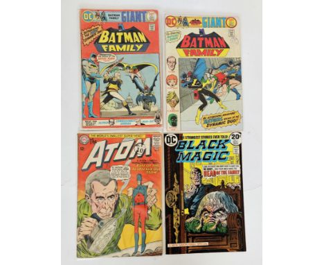 DC Comics to include Batman Family (1975) #1 (first kiss between Batgirl and Robin), 2, The Atom (1965) #16, Black Magic (197