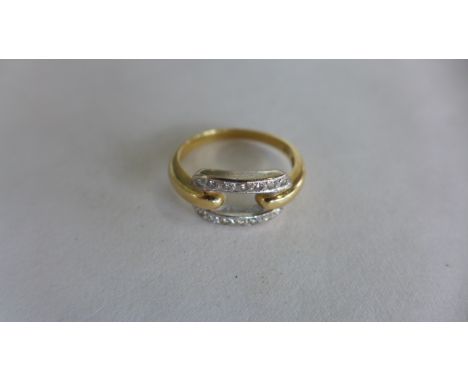 An 18ct gold diamond ring, size K, approx 2.7 grams, generally in good condition but with some light cosmetic wear 