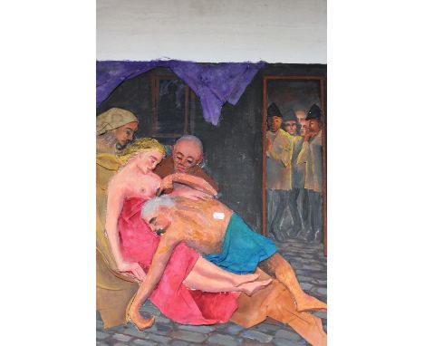 Donald James White, a mixed media relief panel 