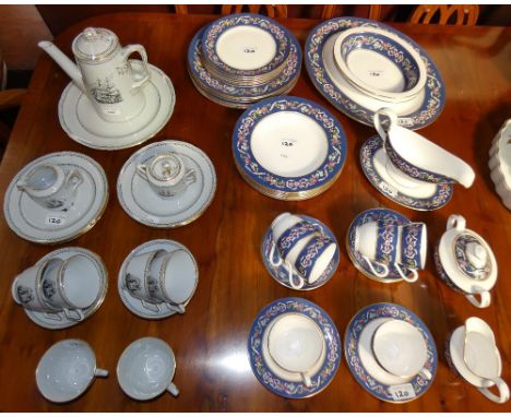 A Spode 'Tradewinds Black' (table ware) tea service, approximately twenty three items together with a Spode 'Ribbons and Rose