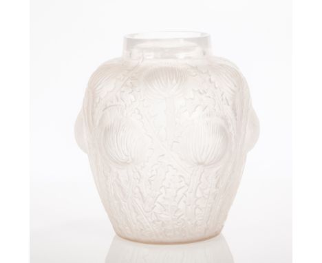 RENÉ LALIQUE DOMRÉMY VASE
designed in 1926, frosted opalescent glass, rim not frosted, etched 'R Lalique France No. 979' to b