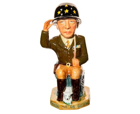 General George S. Patton - He is 1 out of the 12 in a set. Dressed in a dark brown suit and a white dog at his feet. He is si