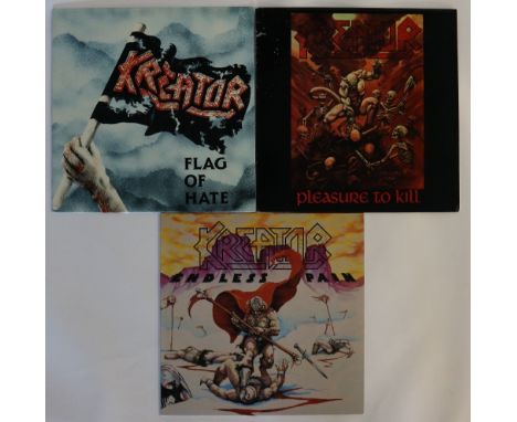 KREATOR - A bone crunching selection of records and memorabilia featuring the German thrashers! This lot comprimises of the f