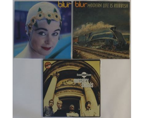 BLUR/OCEAN COLOUR SCENE - 3 x original Britpop classic LPs in this ace lot. Titles are Blur (x2) - Modern Life Is Rubbish (FO
