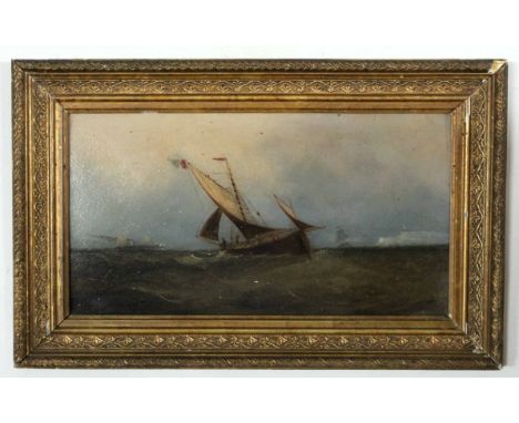 Charles Beatty, oil on board, Seascape, 19 x 36cm