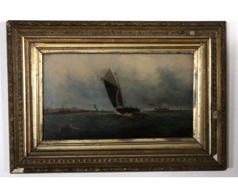 Charles Beatty, signed oil on board, Seascape, 20 x 36cm 