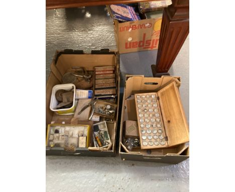 Collection of watchmakers parts, tools and jewellery accessories, to include: imitation half pearls in original boxes, watch 