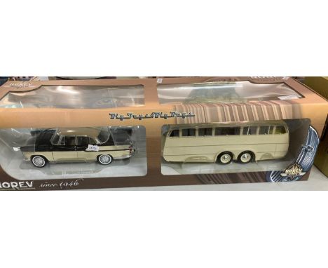 Norev 1:18 scale diecast model of a Simca Chambord and Henon caravan in original box.  (B.P. 21% + VAT) 