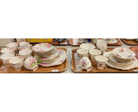 Two trays of china: tray of Royal Albert ‘Blossomtime’  tea ware: six cups and saucers, six square tea plates, square sandwic