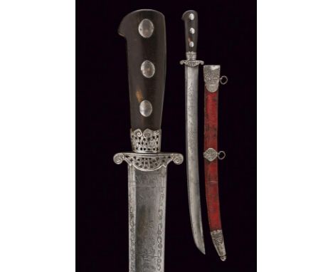 dating: late 18th Century provenance: Germany, Wide, curved, single-and short false-edged blade, with fuller, engraved with s