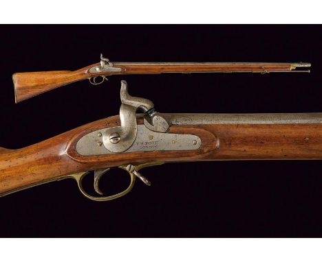 dating: Mid 19th Century provenance: London, Long, smooth-bore, 19 mm cal. barrel, with remains of stamps at the base, fore-s