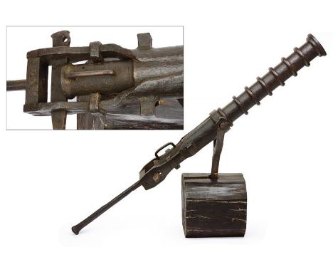 dating: 15th Century provenance: Italy, Breechloading artillery in wrought iron. With round, smooth-bore, 45 mm cal. barrel, 