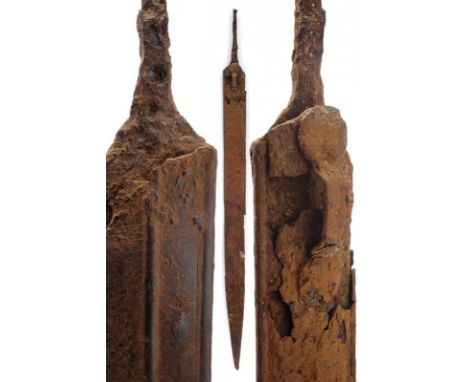 dating: before 1th Century provenance: Central Europe, Of straight shape, double-edged, first parallel, then convergent at th