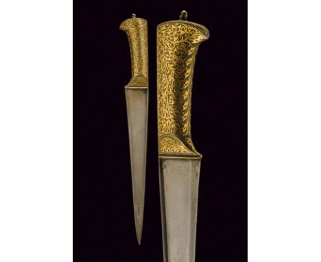 dating: Late 19th Century provenance: Indopersia, Straight, single-edged blade, enlarged and ribbed at the tip, in fine damas