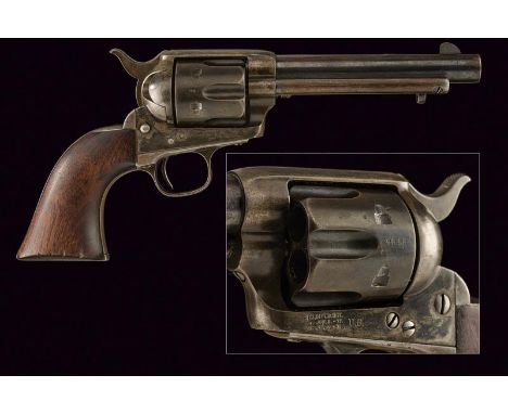 dating: 1877 provenance: USA, Round, rifled, 5-1/2' barrel, company's marking on the back. Six-shot cylinder, remains of fini