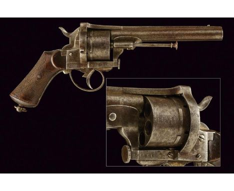 dating: about 1870 provenance: Belgium, Round, rifled, 11 mm cal. barrel, with rib signed 'FRATELLI MEROLLA BREVETE'S', fore-