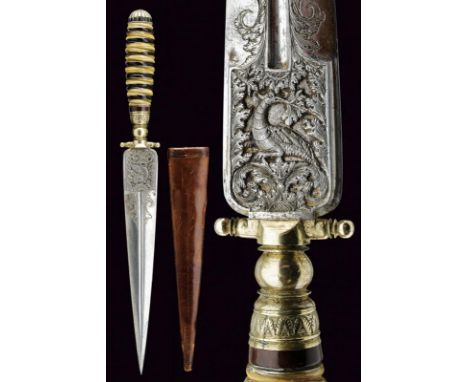 dating: 19th Century provenance: Southern Italy, Straight, double-edged blade, ribbed in the center at the tip and with centr