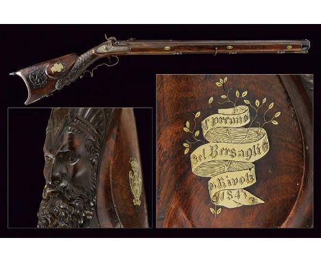 dating: 1847 provenance: Torino, Heavy, rifled, octagonal, 15.5 mm cal. barrel, with adjustable rear sight and long scale, pr