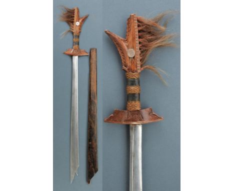 dating: 19th Century provenance: Kalimantan, Strong, straight blade, enlarged toward the foible, double tip, partially hollow