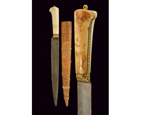 dating: 19th Century provenance: Persia, Straight, single-edged blade, in damask. Iron hilt, finely decorated with floral mot