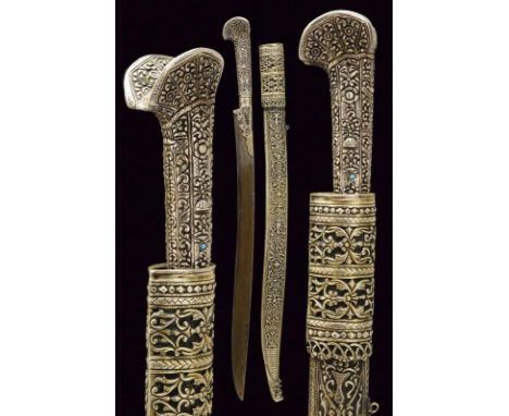 dating: 19th Century provenance: Bukhara, Slightly curved, single-edged blade, probably in damask, with a deep, Arabic mark o