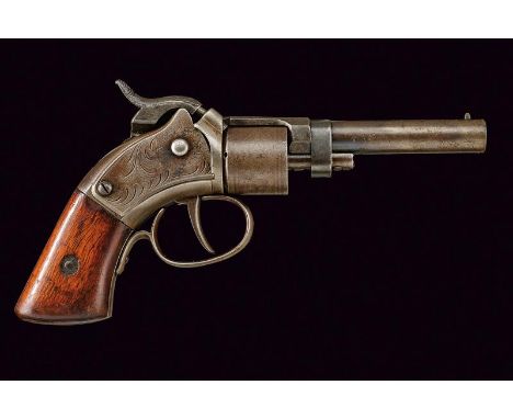 dating: Third quarter of the 19th Century provenance: USA, Round, rifled, 28 cal. barrel with foresight; engraved, six-shot c