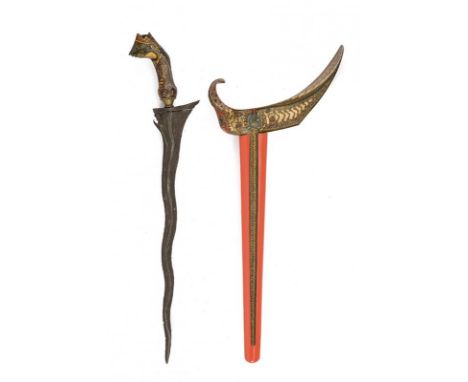 dating: 16th - 20th Century provenance: Giava, Antique (16th century?), double-edged blade, in Pamor Adeg Tigaler, of undulat