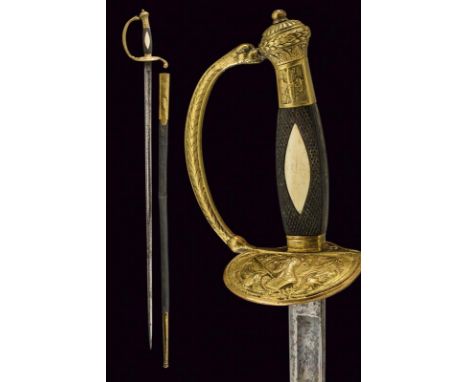 dating: First half of the 19th Century provenance: France, Straight, single-and false-edged blade, with central fuller in the