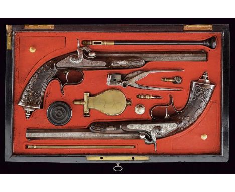 dating: 1865 provenance: Poirino, Octagonal, rifled, damascened, 11 mm cal. barrels, engraved at the base with floral motifs,